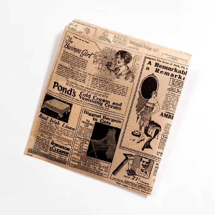 Carta antigrasso aperto 2 lati fast food times 34 g/m2 17x18 cm naturale pergamana antigrassi (1000 unità)