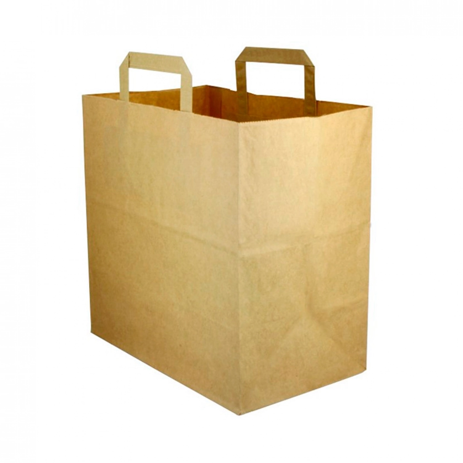 250 unidades. Sacos de papel kraft com alça plana (28+17x29cm) | Ref: BP9