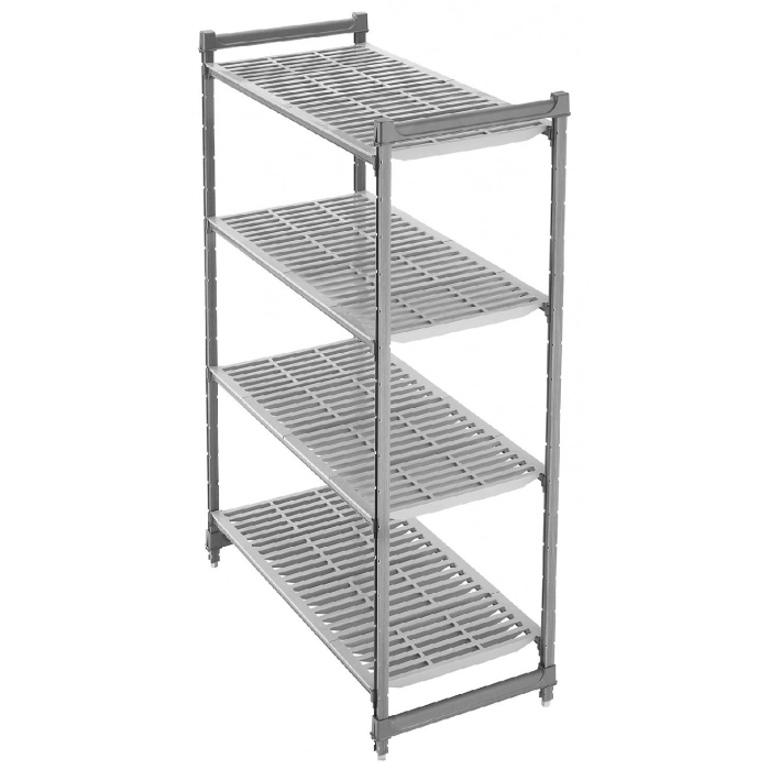 MÓDULO ESTANTERÍA BASIC PLUS con 4 estantes ventilados de 54 cm de fondo x 76,5 cm de longitud x 183 de altura Grafito cepillado