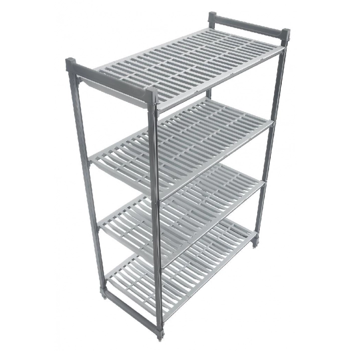 MÓDULO ESTANTERÍA BASIC PLUS con 4 estantes ventilados de 61 cm de fondo x 122 cm de longitud x 183 de altura Grafito cepillado
