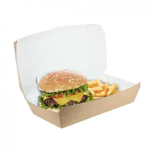 200 unidades. Caixa de cartão kraft para menu de hambúrguer | Ref: EG0049K