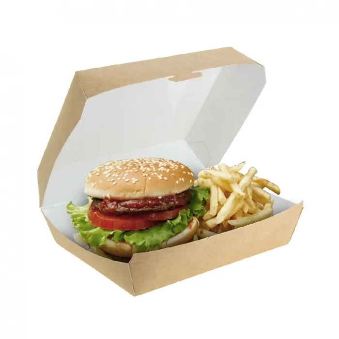 175 unidades. Caixa de menu de papelão kraft com laminação antigraxa | Ref: EG0050K