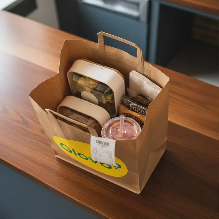 Buste di carta medie Glovo 34x14x39