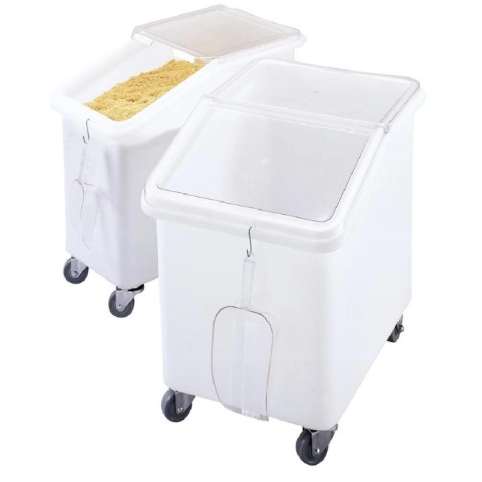 CARRO ALIMENTARIO PARA INGREDIENTES y PRODUCTOS A GRANEL con tapa inclinada 140 L 75 x 55 x 71 cm Blanco