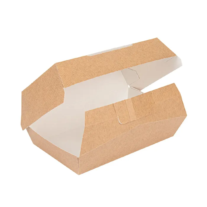 Cajas "lunch box" 'thepack' 220 g/m2 19,5x11,5x6,5 cm natural cartón ondulado nano-micro (300 unid.)