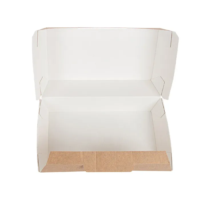 Cajas "lunch box" 'thepack' 220 g/m2 19,5x11,5x6,5 cm natural cartón ondulado nano-micro (300 unid.)