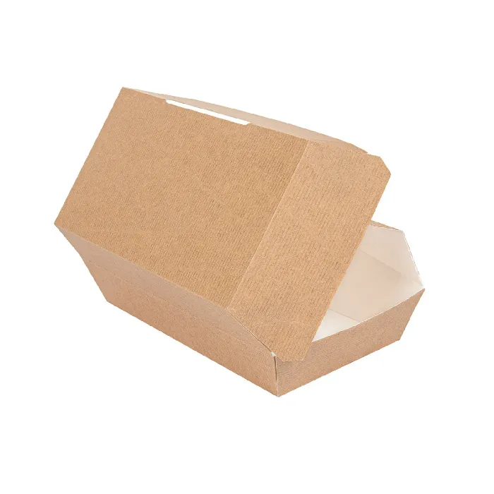 Cajas "lunch box" 'thepack' 220 g/m2 19,5x11,5x6,5 cm natural cartón ondulado nano-micro (300 unid.)