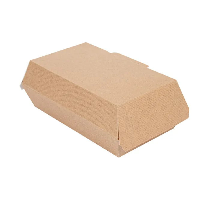 Cajas "lunch box" 'thepack' 220 g/m2 19,5x11,5x6,5 cm natural cartón ondulado nano-micro (300 unid.)