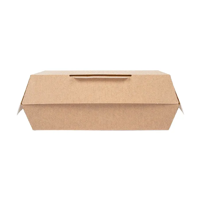 Cajas "lunch box" 'thepack' 220 g/m2 19,5x11,5x6,5 cm natural cartón ondulado nano-micro (300 unid.)