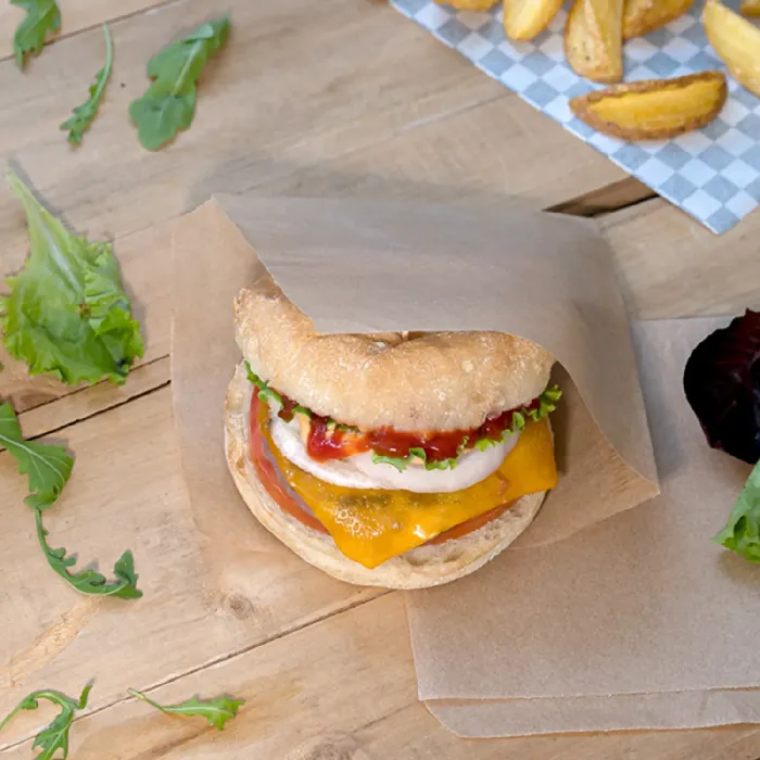 Papel Antigrasas abierto 2 lados Fast Food 34 G/M2 16x16,5 CM Natural Perg. Antigrasas  (500 UNID.)