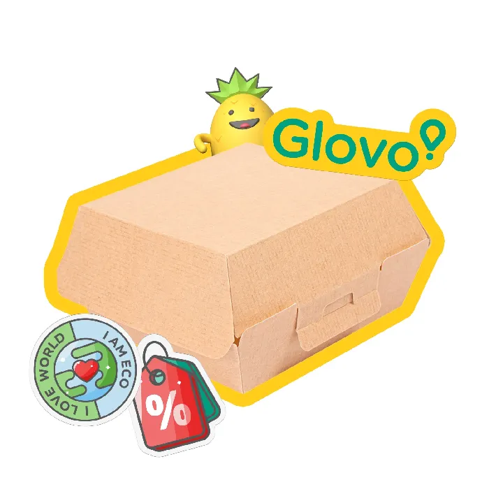 Conchas Hamburguesa "ThePack"  220 G/M2 13x12,5x6,2 CM (S) Natural Cartón ondulado nano-micro (450 UNID.)
