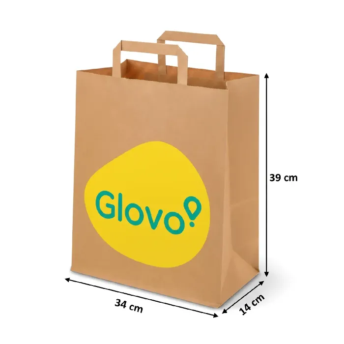 Bolsa de papel Glovo mediana 34x14x39cm