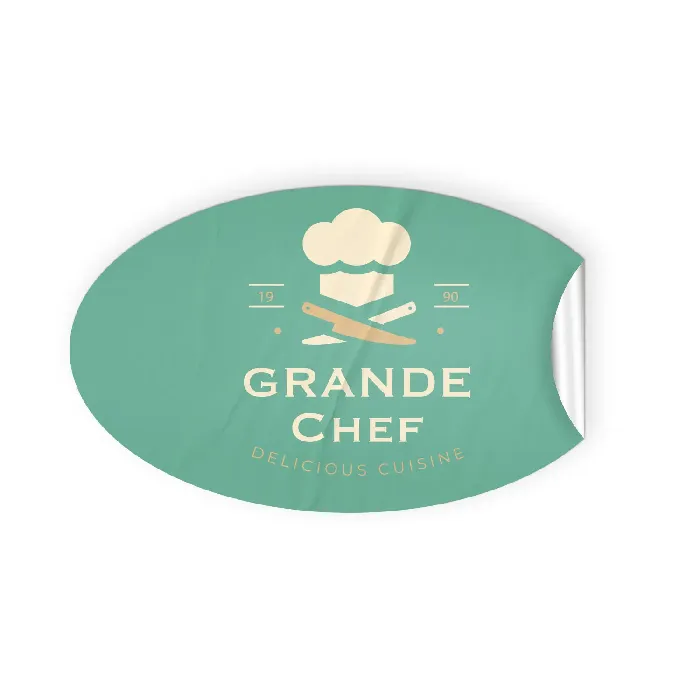 Pegatinas vinilo ovaladas (12x7cm) Personalizada