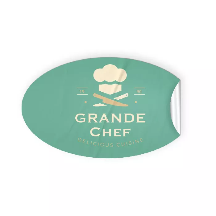 Pegatinas vinilo ovaladas (12x7cm) Personalizada