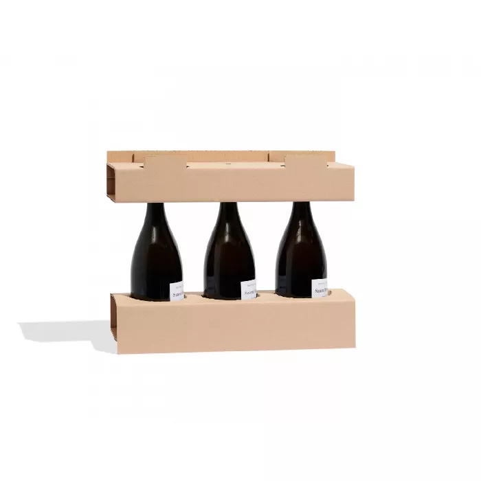 Caja lisa para botellas con inserciones