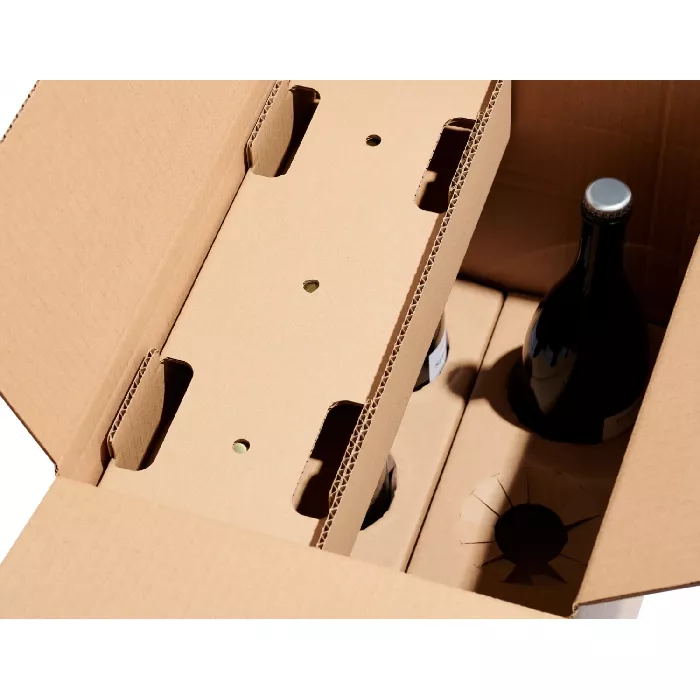 Caja lisa para botellas con inserciones