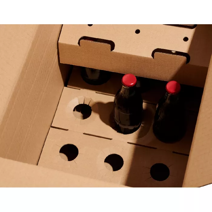 Caja lisa para botellas con inserciones