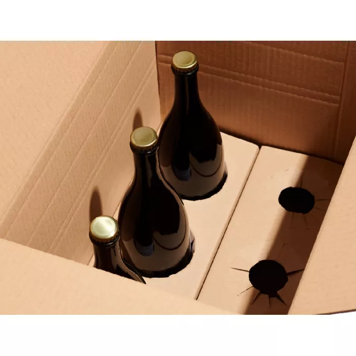 Caja lisa para botellas con inserciones