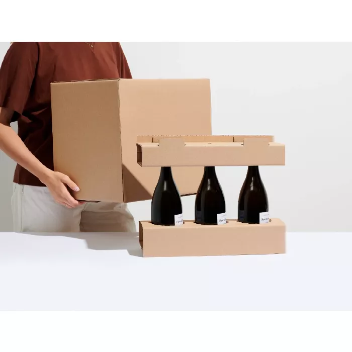 Caja lisa para botellas con inserciones