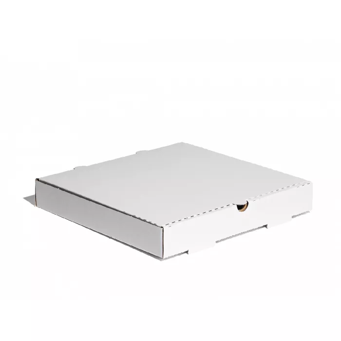 Scatola per pizza, bianco-marrone 34x34x4 cm