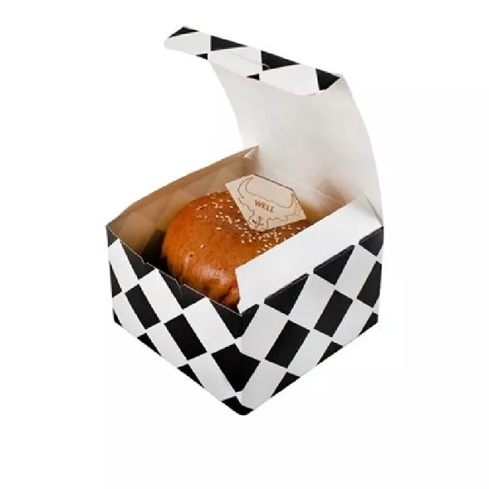Cutie pentru hamburger, grilă neagră 130x130x80mm