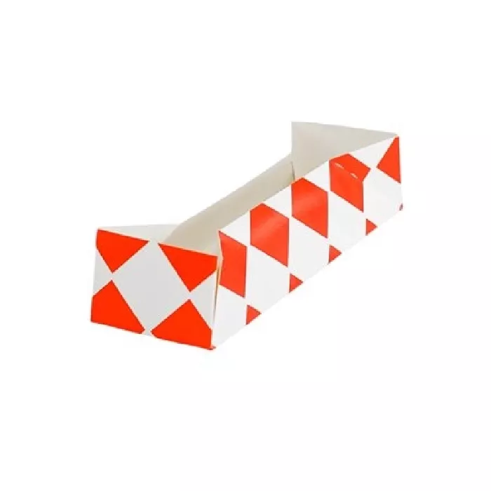 Tacka do hot-doga, czerwona kratka, 200x65x45mm