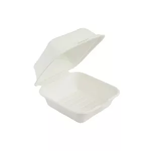 Scatola per menù hamburger, polpa di canna, 155x150x75mm