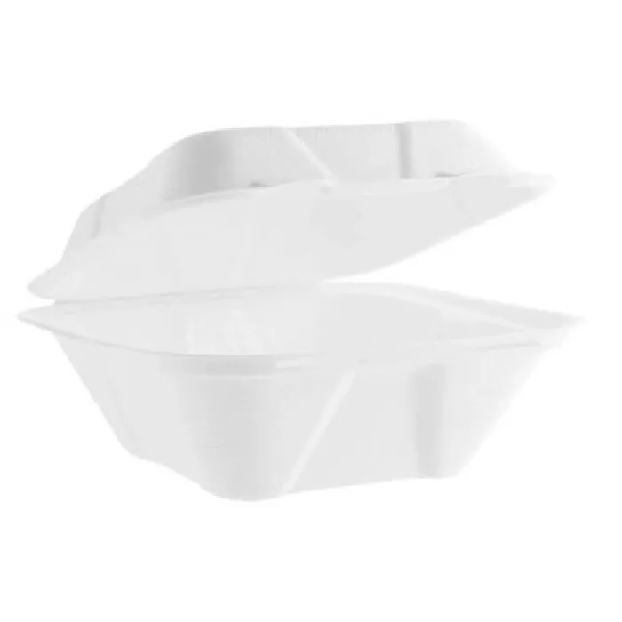 Cutie meniu hamburger, pulpa de trestie, 172x160x83mm