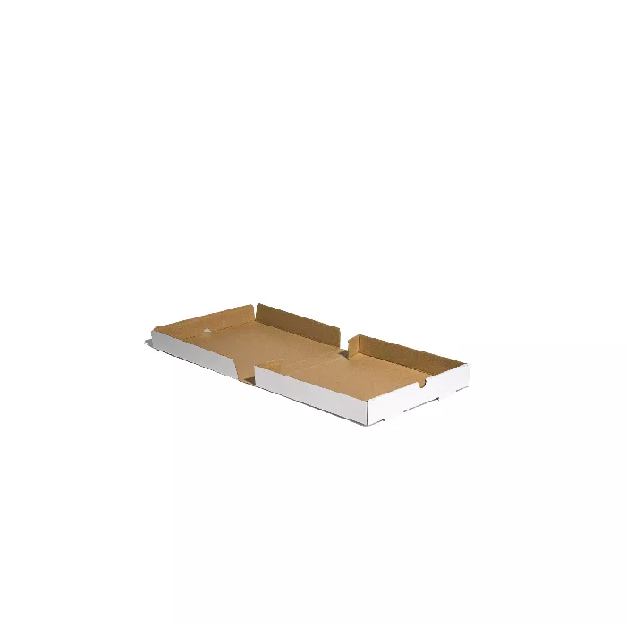Caja Pizza Personalizada Blanco-Marrón 26x26x4 cm, Impresión superior