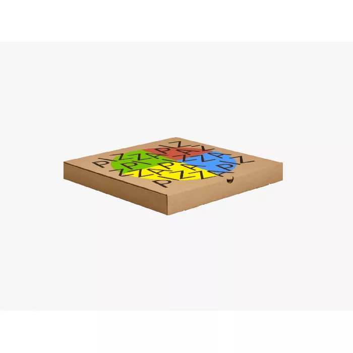 Caja Pizza Personalizada Marrón 26x26x4 cm, Impresión superior