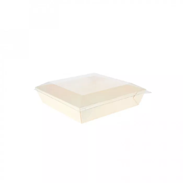 100 unidades. Tampa transparente para bandeja de madeira samurai (17x17cm) | Ref: PW210SAMLT170