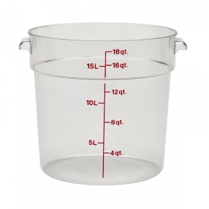 RECIPIENTE REDONDO 17,2 L 37,8 x 37,8 cm Transparente (Tapa no incluida)