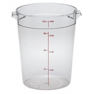 RECIPIENTE REDONDO 7,6 L 25,2 x 25,2 cm Transparente (Tapa no incluida)