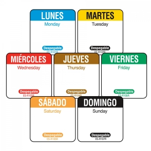 Rollo de 1000 etiquetas despegables para rotación de inventario "MARTES" 2,5 x 2,5 cm (3 unids)