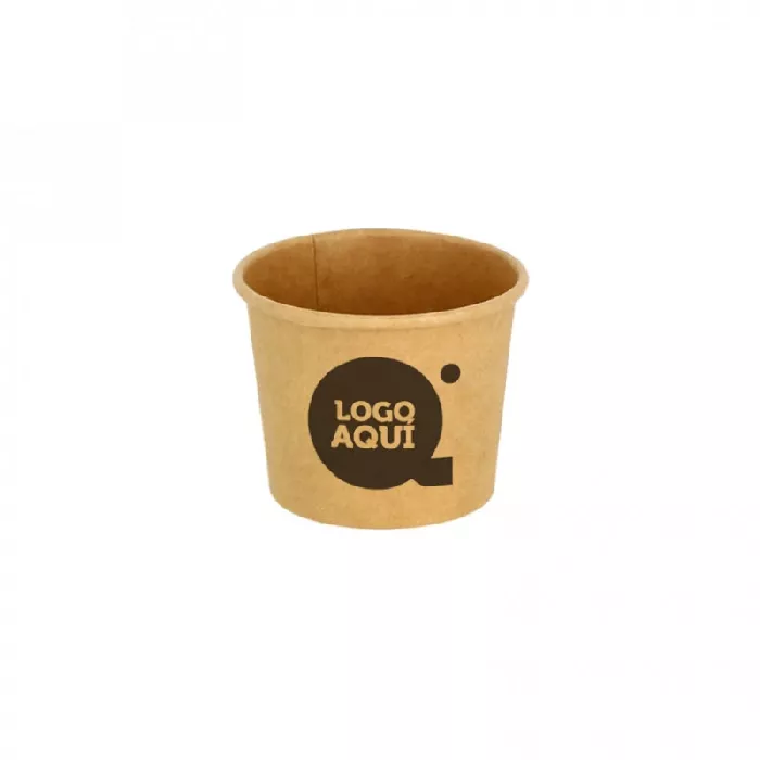 Tarrina para salsas cartón ECO kraft (90ml) Personalizada 1 Tinta