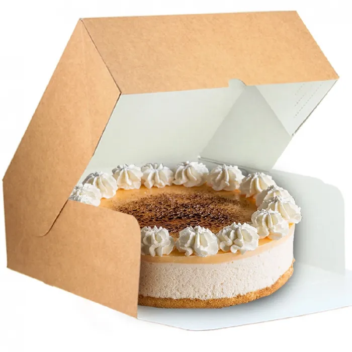 25 Uds. Caja tarta kraft con apertura frontal (35x35x10 cm) | Ref: TAR011